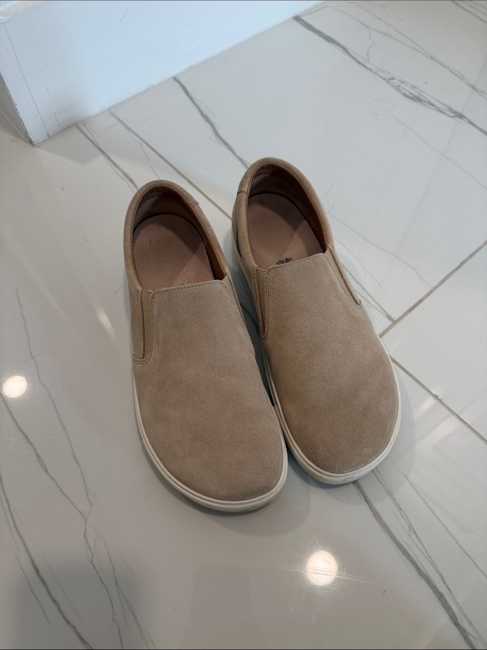 Birkenstock Men's Slip-On Loafers in Taupe Suede
